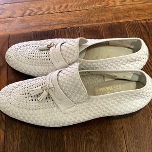 Johnston Murphy white woven mens shoes Size 11W
